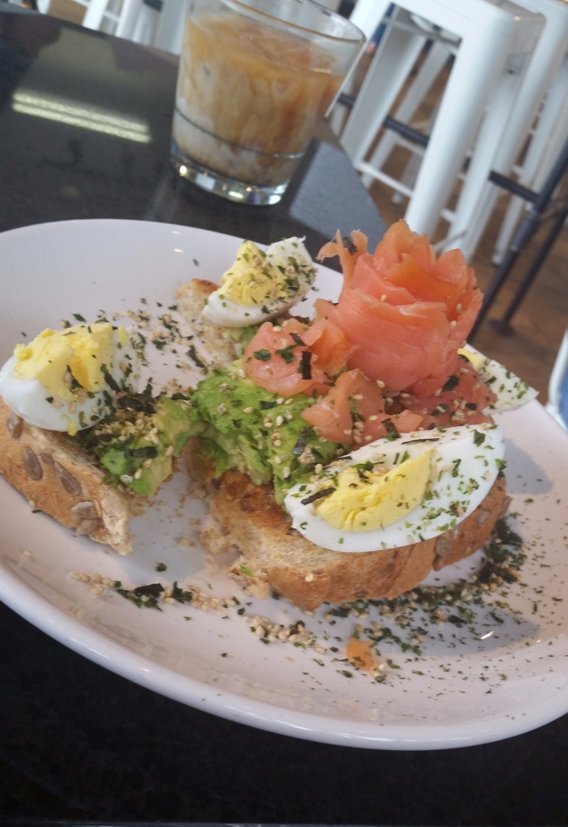 Amazing Toast and Iced Almond Milk Latte